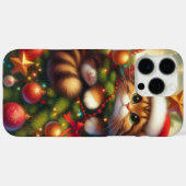 クリスマスツリーに登場するかわいい猫 Case-Mate iPhoneケース (裏面 (横))