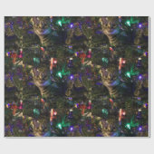 クリスマスツリーに登場するキュートなタビー猫 ラッピングペーパー (フラット)