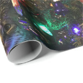 クリスマスツリーに登場するキュートなタビー猫 ラッピングペーパー (ロールコーナー)