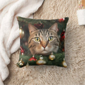 クリスマスツリーに登場するタビー猫 クッション (ブランケット)