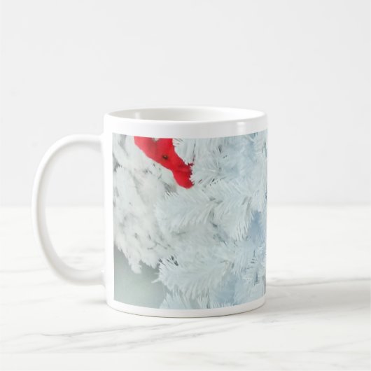 クリスマスツリーに赤いテディベア コーヒーマグカップ (左)
