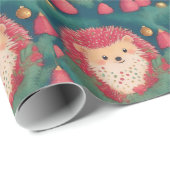 クリスマスツリーに赤いハリネズミ ラッピングペーパー (ロールコーナー)