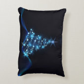 クリスマスツリーに輝く星の青い輝き アクセントクッション (裏面(縦))