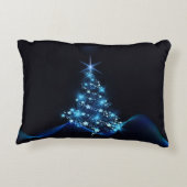 クリスマスツリーに輝く星の青い輝き アクセントクッション (裏面)