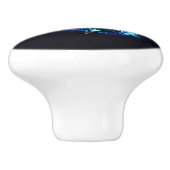 クリスマスツリーに輝く星の青い輝き セラミックノブ (側面)