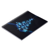 クリスマスツリーに輝く星の青い輝き ノートブック (左側)