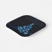 クリスマスツリーに輝く星の青い輝き ペーパープレート (傾斜あり)