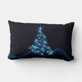 クリスマスツリーに輝く星の青い輝き ランバークッション (裏面)