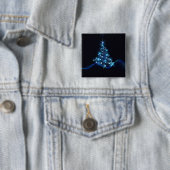 クリスマスツリーに輝く星の青い輝き 缶バッジ (インサイチュ)