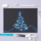 クリスマスツリーに輝く星の青い輝き 薄葉紙 (クラフト)