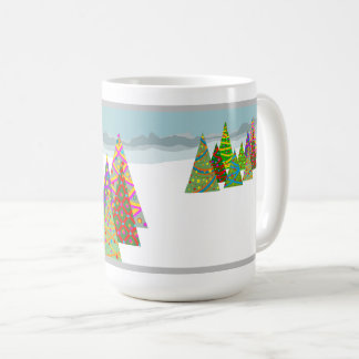 クリスマスツリーのある冬の風景 コーヒーマグカップ