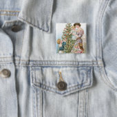 クリスマスツリーのある家族 缶バッジ (インサイチュ)