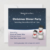 クリスマスツリーのいるかわいい雪だるま 招待状 (裏面)