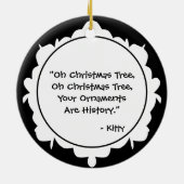 クリスマスツリーのおもしろい猫 セラミックオーナメント (裏面)