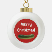 クリスマスツリーのためのクリスマスのピクルスのオーナメント セラミックボールオーナメント (正面)
