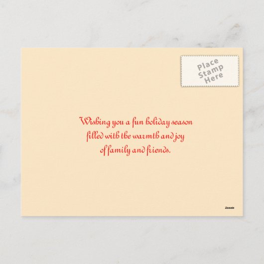 クリスマスツリーのまわりで踊ること シーズンポストカード (裏面)