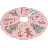 クリスマスツリーのまわりにのグルーヴィの岩 ブラッシュドポリエステルツリースカート (アングル)