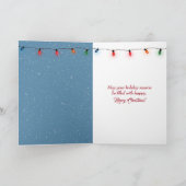 クリスマスツリーのまわりにを集めるペンギン シーズンカード (内部)