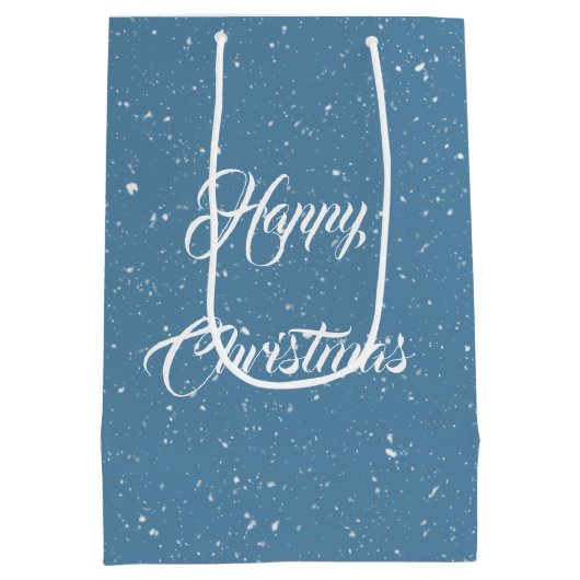 クリスマスツリーのまわりにを集めるペンギン ミディアムペーパーバッグ (裏面)