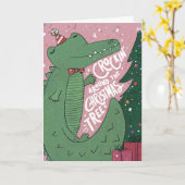 クリスマスツリーのまわりにグリーティングカード カード (黄色い花)