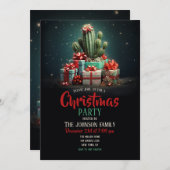 クリスマスツリーのようなサボテン 招待状 (正面/裏面)