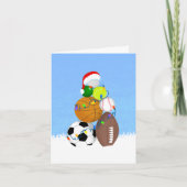 クリスマスツリーのように積まれたスポーツボール カード (正面)