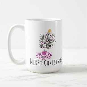 クリスマスツリーのらくがきアート コーヒーマグカップ