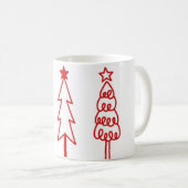 クリスマスツリーのアイコン入りコーヒーマグ コーヒーマグカップ (正面右)