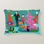 クリスマスツリーのアクセントの枕を整えるレトロ アクセントクッション (正面)