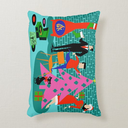 クリスマスツリーのアクセントの枕を整えるレトロ アクセントクッション (正面(垂直))