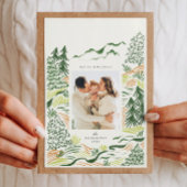 クリスマスツリーのイラストは休日の写真カード シーズンカード