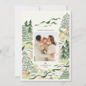 クリスマスツリーのイラストは休日の写真カード シーズンカード (正面)