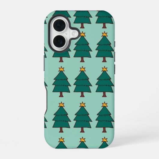 クリスマスツリーのイラスト iPhone 16ケース (裏面)