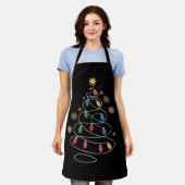クリスマスツリーのイルミネーション エプロン (着用した状態)