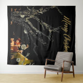 クリスマスツリーのイルミネーション フォトブース 背景 タペストリー (インサイチュ(横))