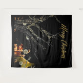 クリスマスツリーのイルミネーション フォトブース 背景 タペストリー (正面(横))