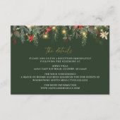 クリスマスツリーのイルミネーション ラスティック ウィンター ウェディング エンクロージャーカード (正面)