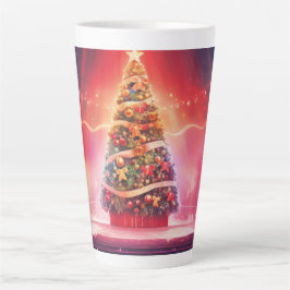 クリスマスツリーのウィンターデザインGIF カフェラテマグ