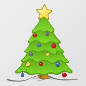 クリスマスツリーのウィンドウの固定 ウィンドウサイン (シート)