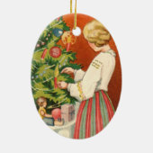 クリスマスツリーのオーナメントのエストニア語の女の子 セラミックオーナメント (裏面)