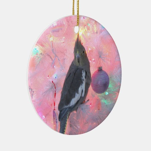 クリスマスツリーのオーナメントのCockatiel セラミックオーナメント (右)
