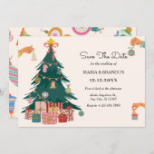 クリスマスツリーのオーナメントや装飾 ウェディング セーブザデート (正面/裏面)