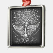 クリスマスツリーのオーナメントを飛ばす翼 メタルオーナメント (左)