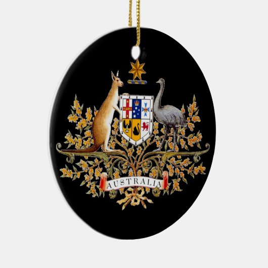 クリスマスツリーのオーナメントオーストラリアの紋章付き外衣 セラミックオーナメント (右)