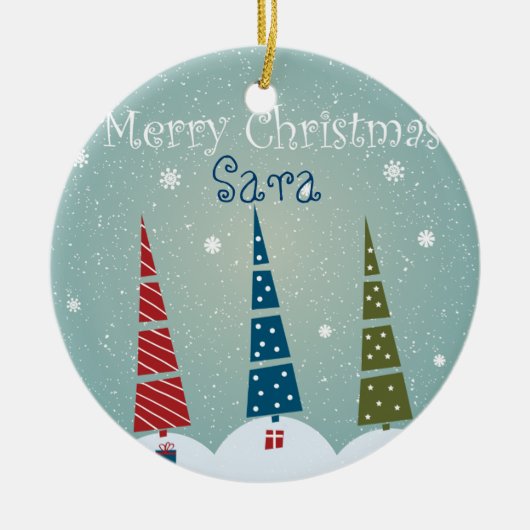 クリスマスツリーのオーナメントカスタマイズ-受信者用 セラミックオーナメント (正面)