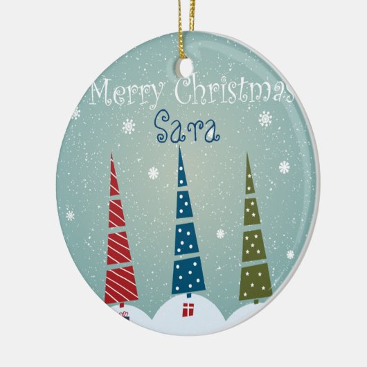 クリスマスツリーのオーナメントカスタマイズ-受信者用 セラミックオーナメント (左)