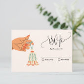 クリスマスツリーのオーナメント飾り 出欠カード (スタンド正面)