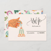 クリスマスツリーのオーナメント飾り 出欠カード (正面/裏面)