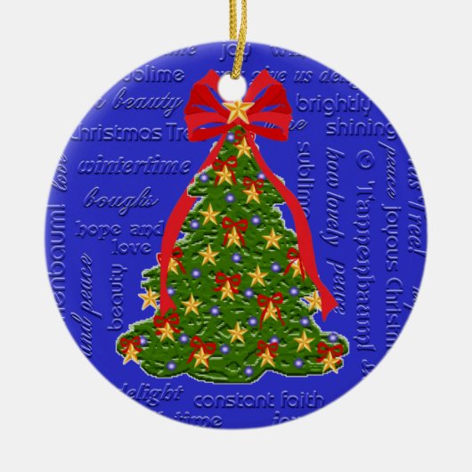 クリスマスツリーのオーナメントO Tannenbaumの叙情詩 セラミックオーナメント (正面)