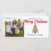 クリスマスツリーのカスタマイズ写真 シーズンカード (正面)